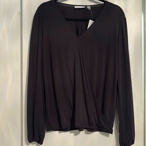 Susan Graver black crossover blouse. Size Medium